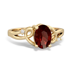 Garnet Swirls 14K Yellow Gold ring R2347