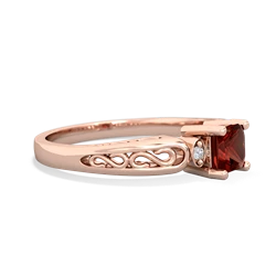 Garnet Filligree Scroll Square 14K Rose Gold ring R2430