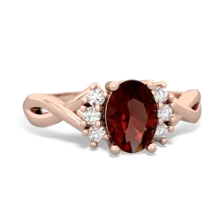 Garnet Victorian Twist 14K Rose Gold ring R2497