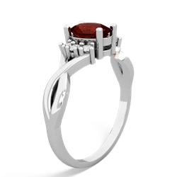 Garnet Victorian Twist 14K White Gold ring R2497