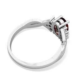 Garnet Victorian Twist 14K White Gold ring R2497