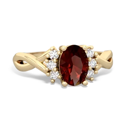 Garnet Victorian Twist 14K Yellow Gold ring R2497