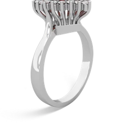 Thumbnail for Garnet Halo Heart 14K White Gold ring R0391 - hand 1 view