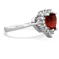 Thumbnail for Garnet Halo Heart 14K White Gold ring R0391 - side view