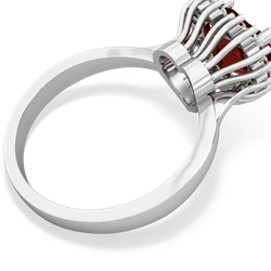 Thumbnail for Garnet Halo Heart 14K White Gold ring R0391 - top view