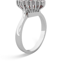 Garnet Sparkling Halo Heart 14K White Gold ring R0391