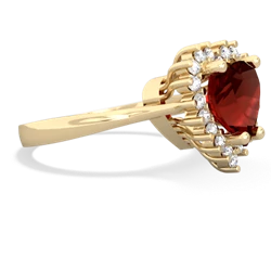 Garnet Sparkling Halo Heart 14K Yellow Gold ring R0391