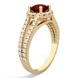 Thumbnail for Garnet Pave Halo 14K Yellow Gold ring R5490 - side view