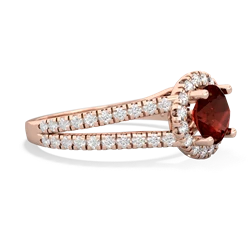 Garnet Pave Halo 14K Rose Gold ring R5490