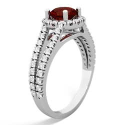 Garnet Pave Halo 14K White Gold ring R5490