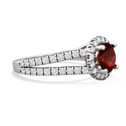 Garnet Pave Halo 14K White Gold ring R5490