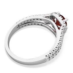 Garnet Pave Halo 14K White Gold ring R5490