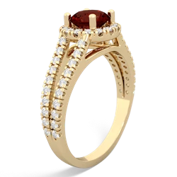 Garnet Pave Halo 14K Yellow Gold ring R5490