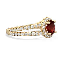 Garnet Pave Halo 14K Yellow Gold ring R5490