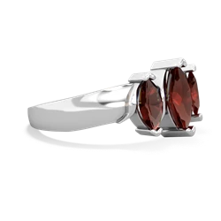 Garnet Three Peeks 14K White Gold ring R2433