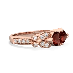 Garnet Diamond Butterflies 14K Rose Gold ring R5601