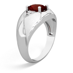 Thumbnail for Garnet Men's 14K White Gold ring R0361 - hand 1 view