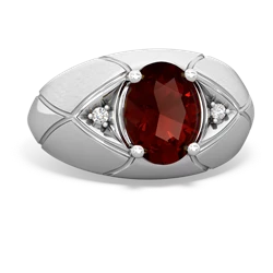 Garnet Men's Crossroads 14K White Gold ring R0361