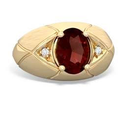 Garnet Men's Crossroads 14K Yellow Gold ring R0361