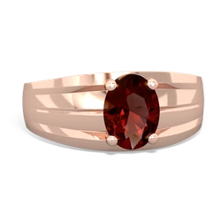 Garnet Men's Two Lane 14K Rose Gold ring R0363