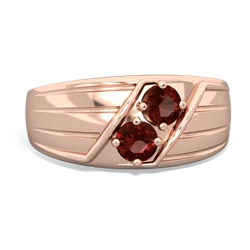 Garnet Men's Streamline 14K Rose Gold ring R0460