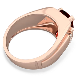 Garnet Men's 9Mm Round 14K Rose Gold ring R1822