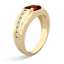 Thumbnail for Garnet Men's Channel 14K Yellow Gold ring R0500 - hand 1 view