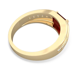 Thumbnail for Garnet Men's Channel 14K Yellow Gold ring R0500 - top view