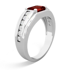 Garnet Men's Diamond Channel 14K White Gold ring R0500