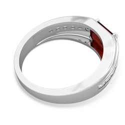 Garnet Men's Diamond Channel 14K White Gold ring R0500