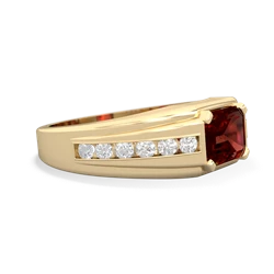 Garnet Men's Diamond Channel 14K Yellow Gold ring R0500