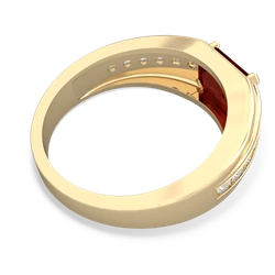 Garnet Men's Diamond Channel 14K Yellow Gold ring R0500