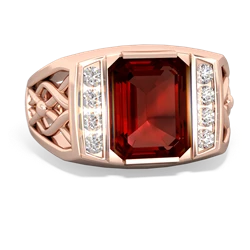 Garnet Men's Vine 14K Rose Gold ring R0490