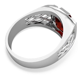 Garnet Men's Vine 14K White Gold ring R0490