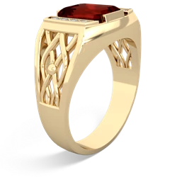 Garnet Men's Vine 14K Yellow Gold ring R0490