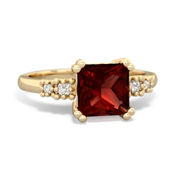 Garnet Art Deco Princess 14K Yellow Gold ring R2014