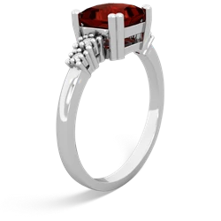 Garnet Art Deco Princess 14K White Gold ring R2014