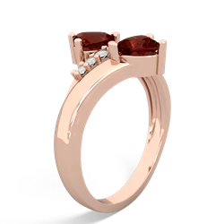 Garnet Heart To Heart 14K Rose Gold ring R2064