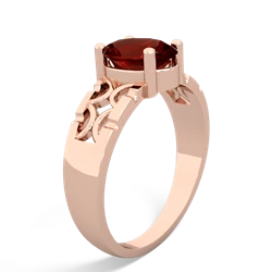 Garnet Art Deco Filigree 14K Rose Gold ring R2322