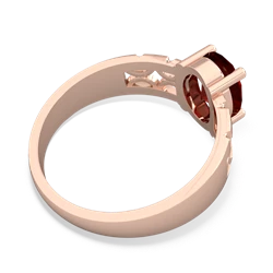 Garnet Art Deco Filigree 14K Rose Gold ring R2322