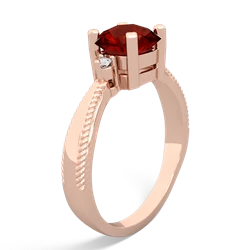 Garnet Cushion Rope 14K Rose Gold ring R2484