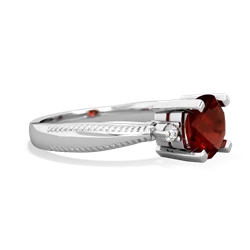 Garnet Cushion Rope 14K White Gold ring R2484