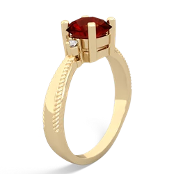 Garnet Cushion Rope 14K Yellow Gold ring R2484