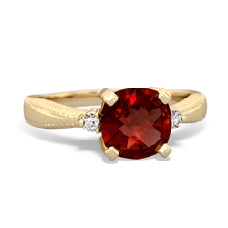 Garnet Cushion Rope 14K Yellow Gold ring R2484