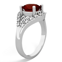 Garnet Antique Style Cocktail 14K White Gold ring R2564