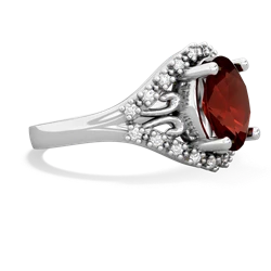 Garnet Antique Style Cocktail 14K White Gold ring R2564