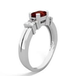 Garnet Art Deco East-West 14K White Gold ring R2590
