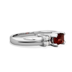 Garnet Art Deco East-West 14K White Gold ring R2590