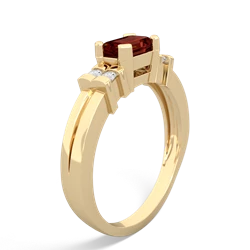 Garnet Art Deco East-West 14K Yellow Gold ring R2590