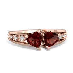 Garnet Heart To Heart 14K Rose Gold ring R3342